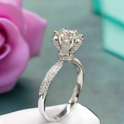 Snow Queen White Gold Engagement Ring with Diamond-Evani Naomi Jewelry