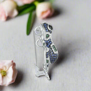 Sparkling Multi-Color Lovely Blue Frog Brooch-Evani Naomi Jewelry