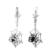 Spider and Cobweb Dangle Earrings-Evani Naomi Jewelry