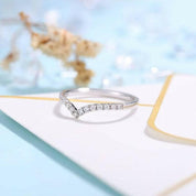 Stackable 14K Solid Gold Diamond Wedding Band-Evani Naomi Jewelry