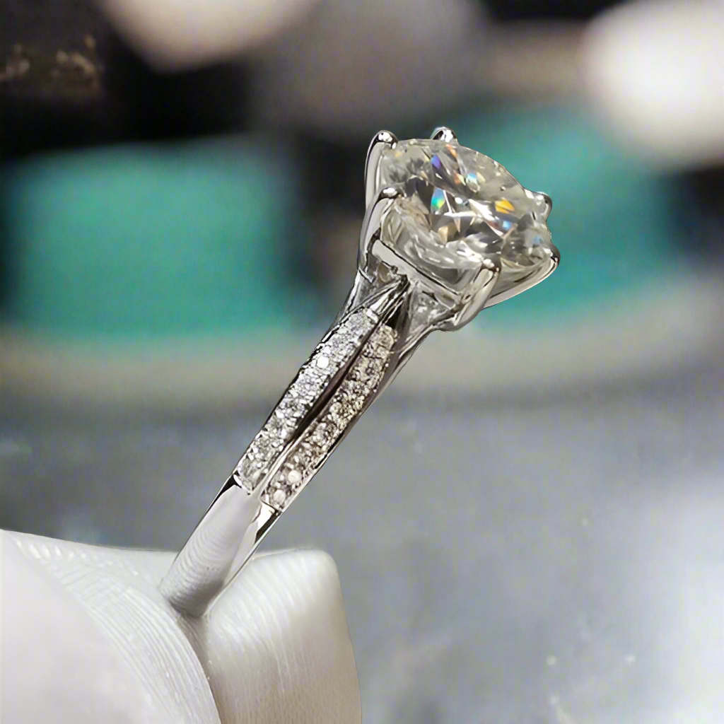 Star Queen White Gold Engagement Ring with 2.0ct Diamond-Evani Naomi Jewelry