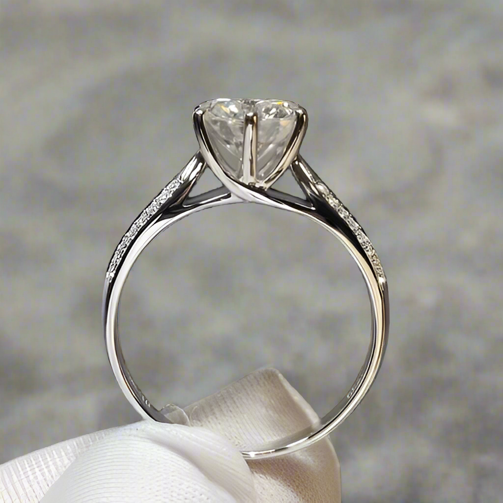 Star Queen White Gold Engagement Ring with 2.0ct Diamond-Evani Naomi Jewelry