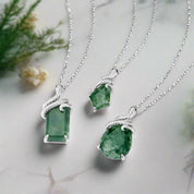 Steadfast Love- Snake Natural Moss Agate Pendant Necklace-Evani Naomi Jewelry