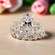 Stunning Oval Cut 3.5ct Diamond Bridal Set-Evani Naomi Jewelry