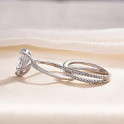 Stunning Pear-Cut Diamond with Criss Cross Bridal Set-Evani Naomi Jewelry