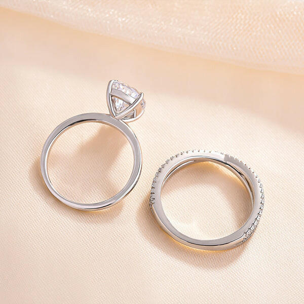 Stunning Pear-Cut Diamond with Criss Cross Bridal Set-Evani Naomi Jewelry