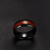 Tungsten Men's Wedding Band with Matte Wood-Evani Naomi Jewelry