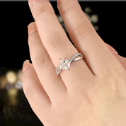 Twist 14k White Gold Princess Cut Engagement Ring-Evani Naomi Jewelry