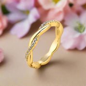 Twist Infinity Yellow Gold Wedding Band-Evani Naomi Jewelry