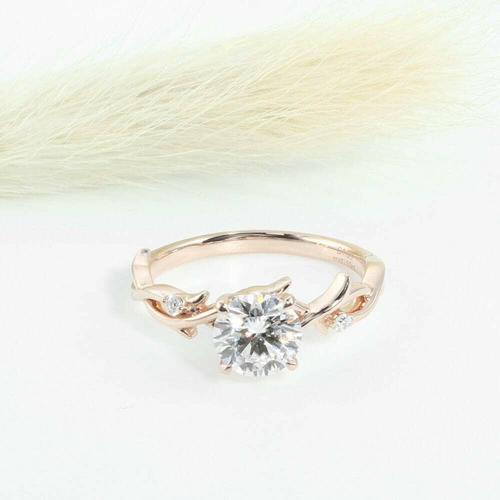 Twisted 18K Rose Gold 1.0 Ct Diamond Engagement Ring-Evani Naomi Jewelry