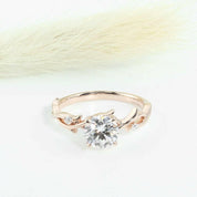 Twisted 18K Rose Gold 1.0 Ct Diamond Engagement Ring-Evani Naomi Jewelry
