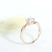 Twisted 18K Rose Gold 1.0 Ct Diamond Engagement Ring-Evani Naomi Jewelry