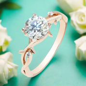 Twisted 18K Rose Gold 1.0 Ct Diamond Engagement Ring - Evani Naomi Jewelry