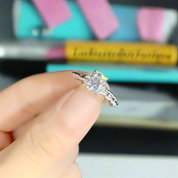 Unique 1.0 ct Round Diamond Platinum Engagement Ring-Evani Naomi Jewelry