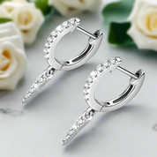Unique Diamond Huggie Dangle Earrings-Evani Naomi Jewelry