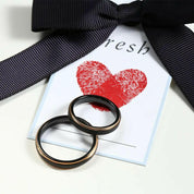 Unisex Black with Rose Gold Tungsten Wedding Band-Evani Naomi Jewelry
