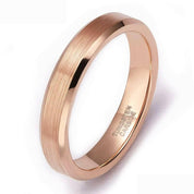 Unisex Brushed Rose Gold Tungsten Beveled Wedding Band-Evani Naomi Jewelry