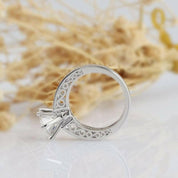 Vintage 14K White Gold Filigree Diamond Engagement Ring-Evani Naomi Jewelry
