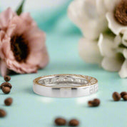 Vintage 14k White Gold Round Diamond Half Eternity Wedding Band-Evani Naomi Jewelry