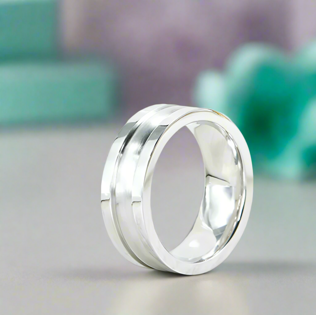 Vintage 8mm Cobalt Chrome Wedding Band-Evani Naomi Jewelry