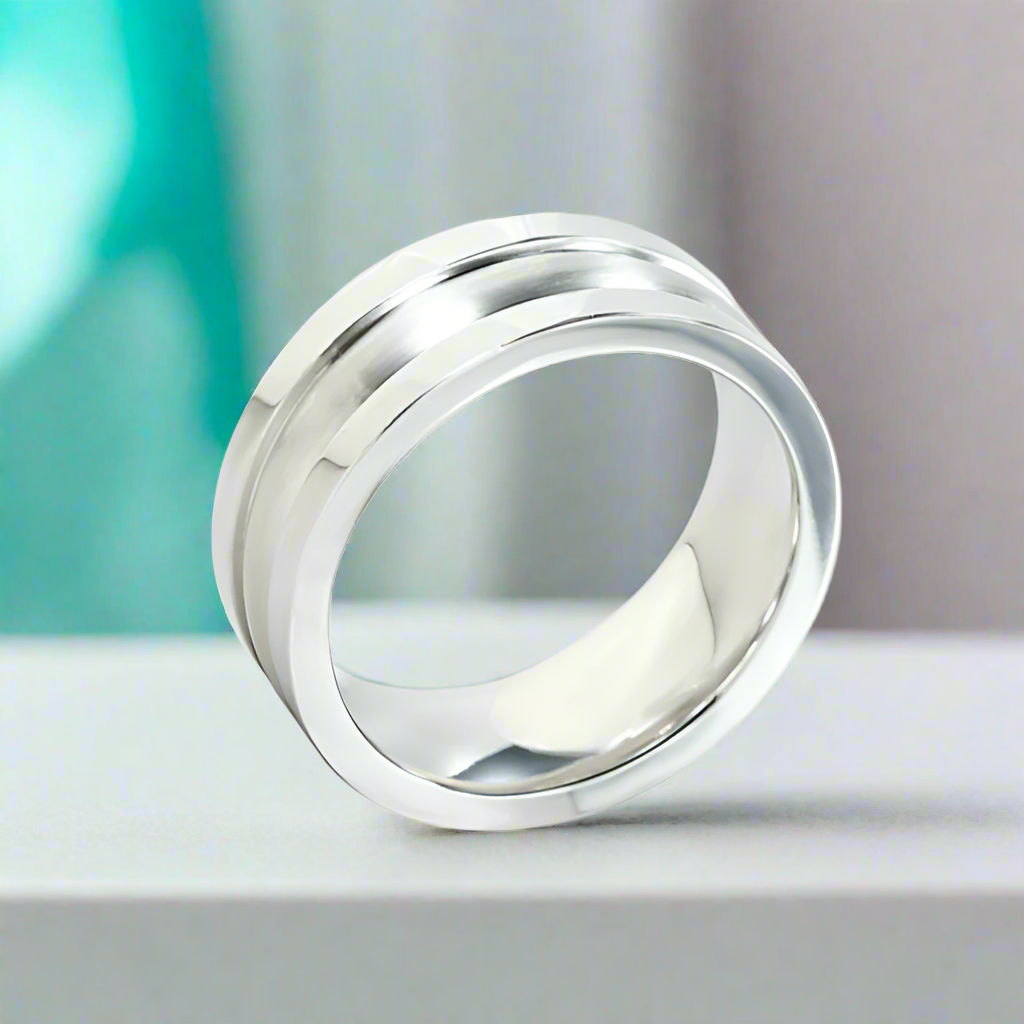 Vintage 8mm Cobalt Chrome Wedding Band-Evani Naomi Jewelry