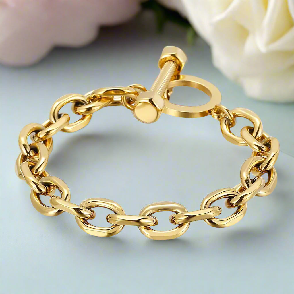 Vintage Buckle Cuban Bracelet-Evani Naomi Jewelry