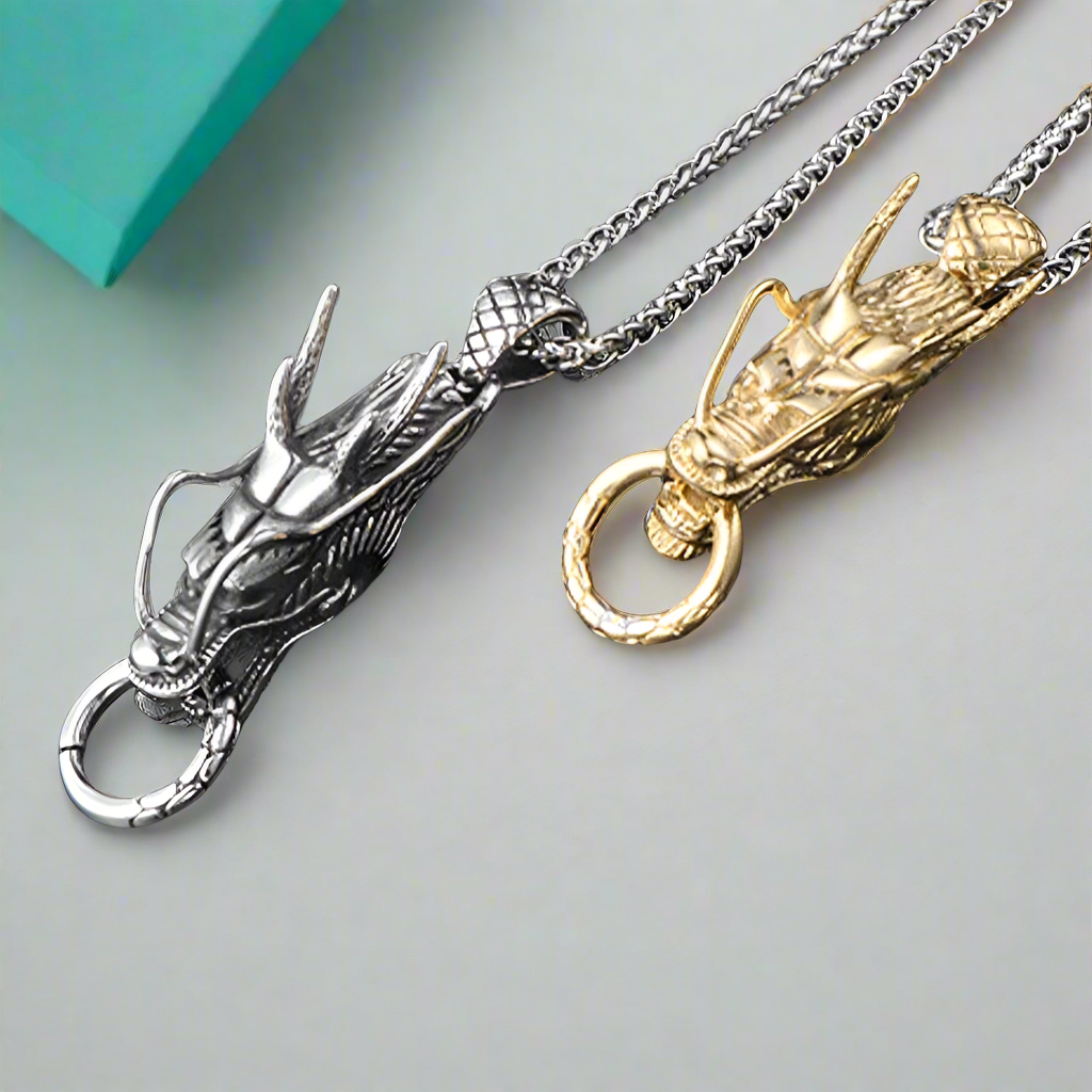 Vintage Dragon Head Punk Necklace-Evani Naomi Jewelry
