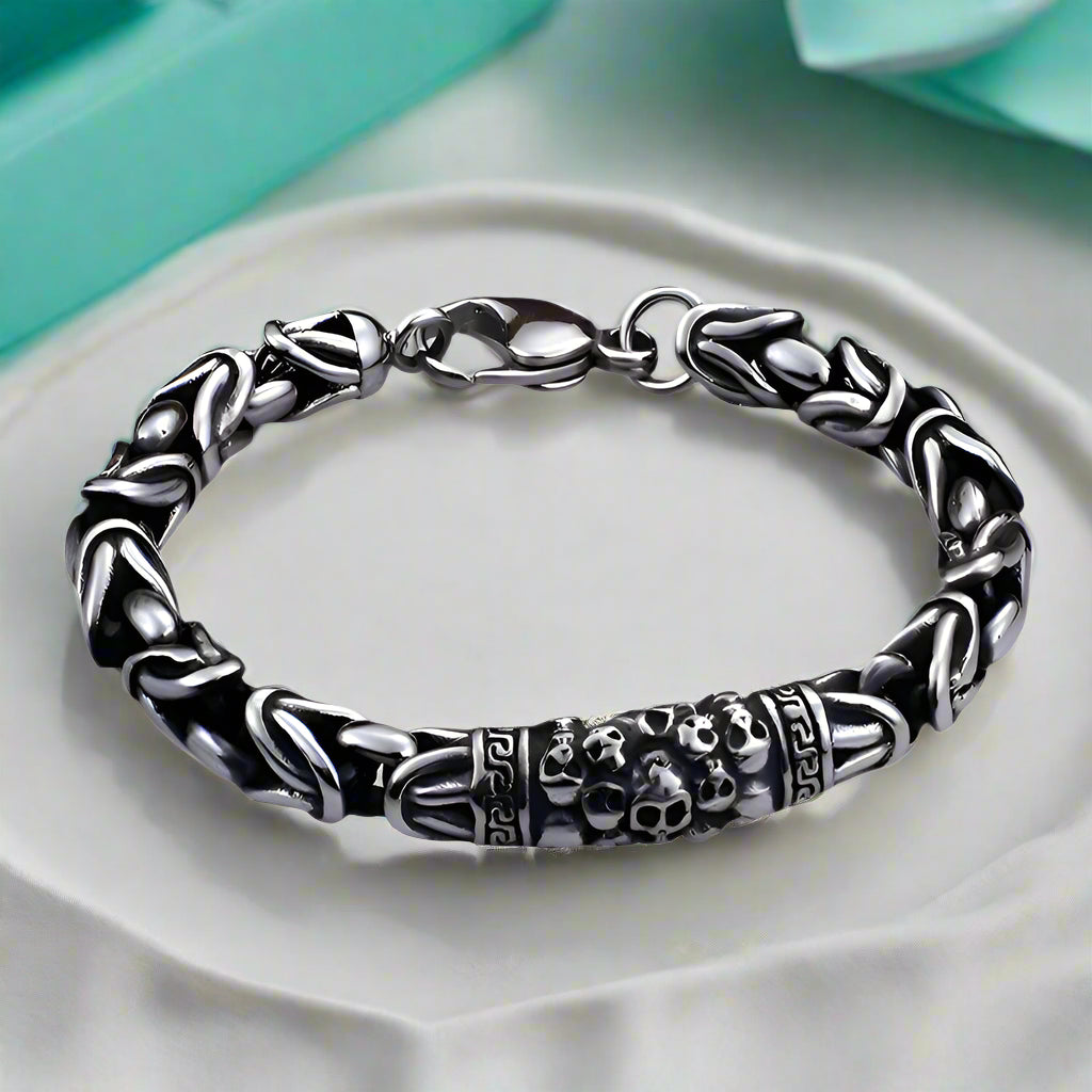 Vintage Empire Chain Skull Bracelet-Evani Naomi Jewelry