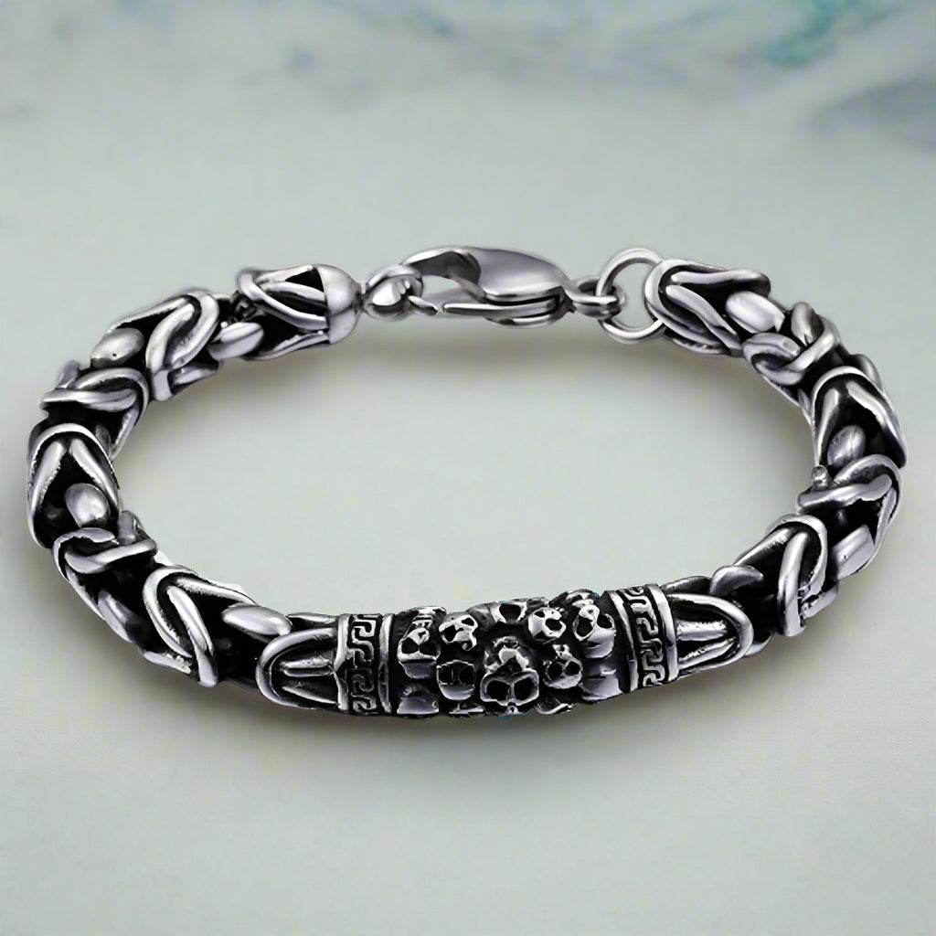 Vintage Empire Chain Skull Bracelet-Evani Naomi Jewelry