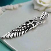 Vintage Feather and Cross Pendant Necklace-Evani Naomi Jewelry