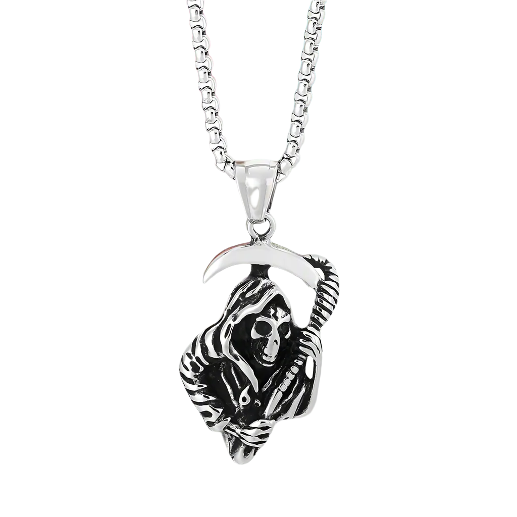 Vintage Sickle Skull Punk Necklace-Evani Naomi Jewelry