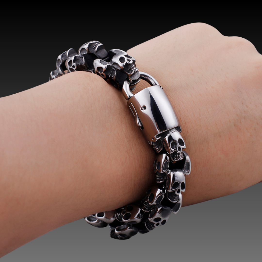 Vintage Skull Punk Skeleton Men's Bracelet-Evani Naomi Jewelry