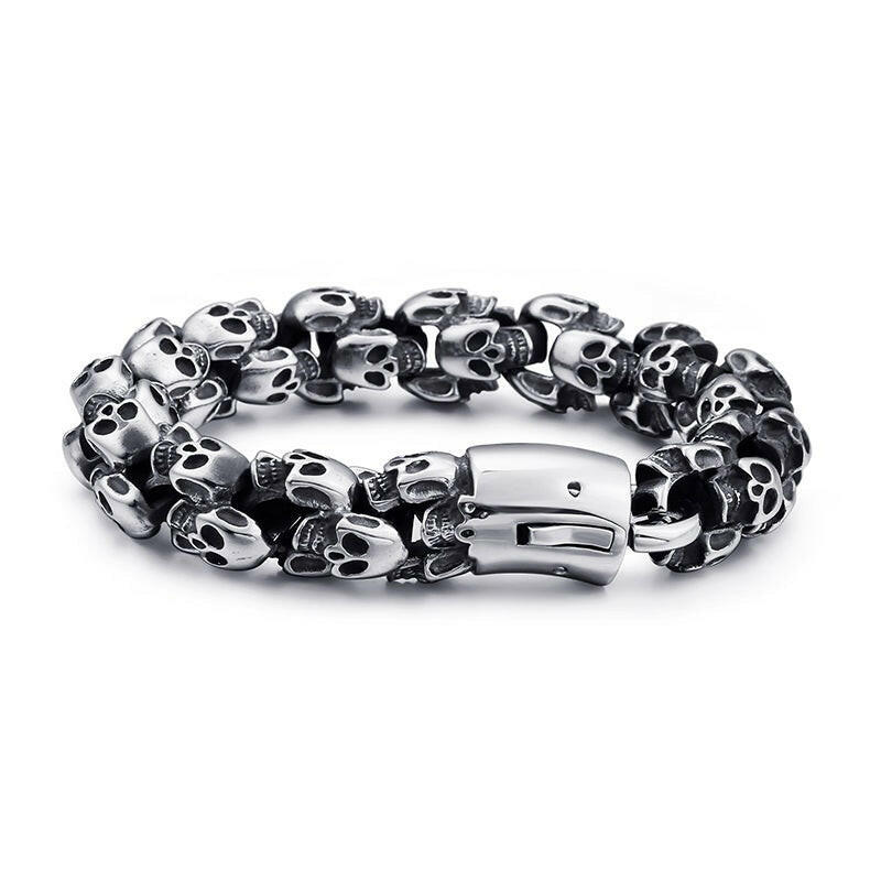 Vintage Skull Punk Skeleton Men's Bracelet-Evani Naomi Jewelry