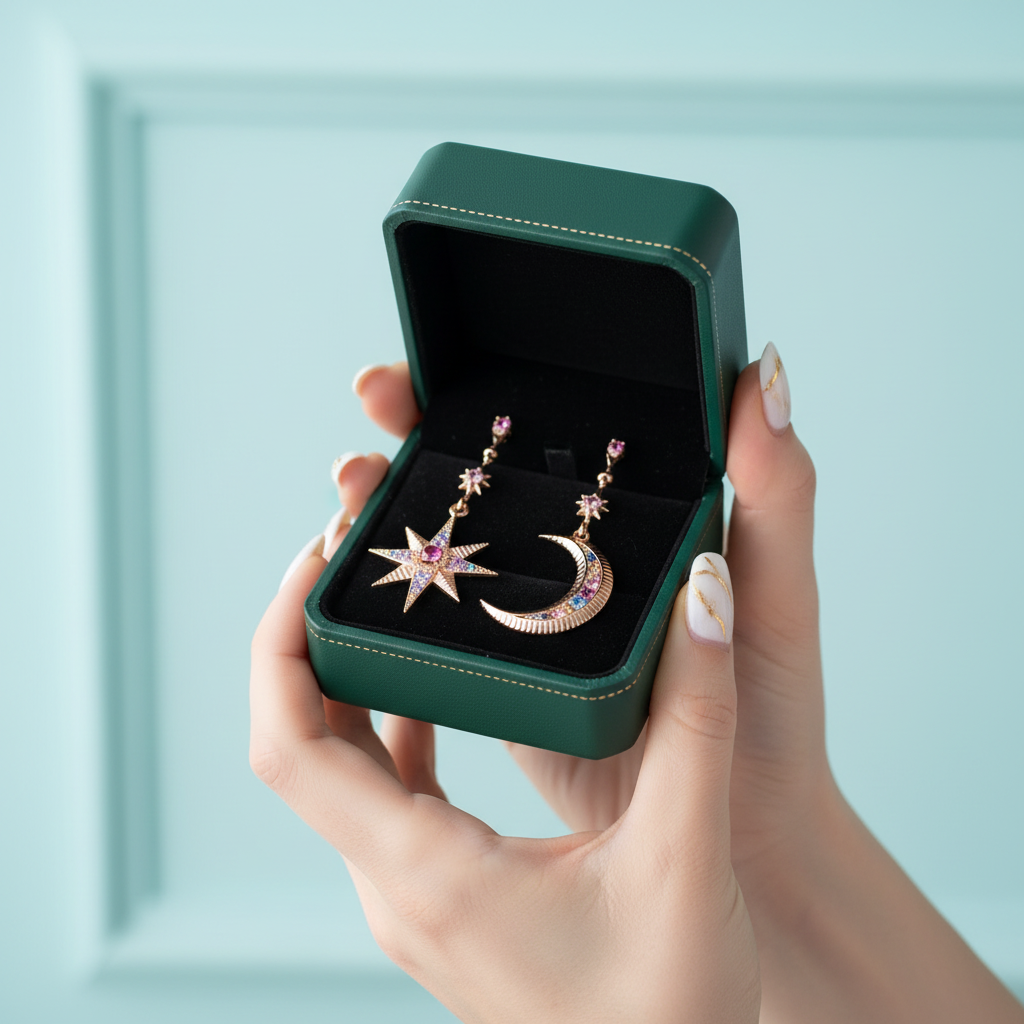 Vintage Star and Moon Diamond Option Earrings - Evani Naomi Jewelry