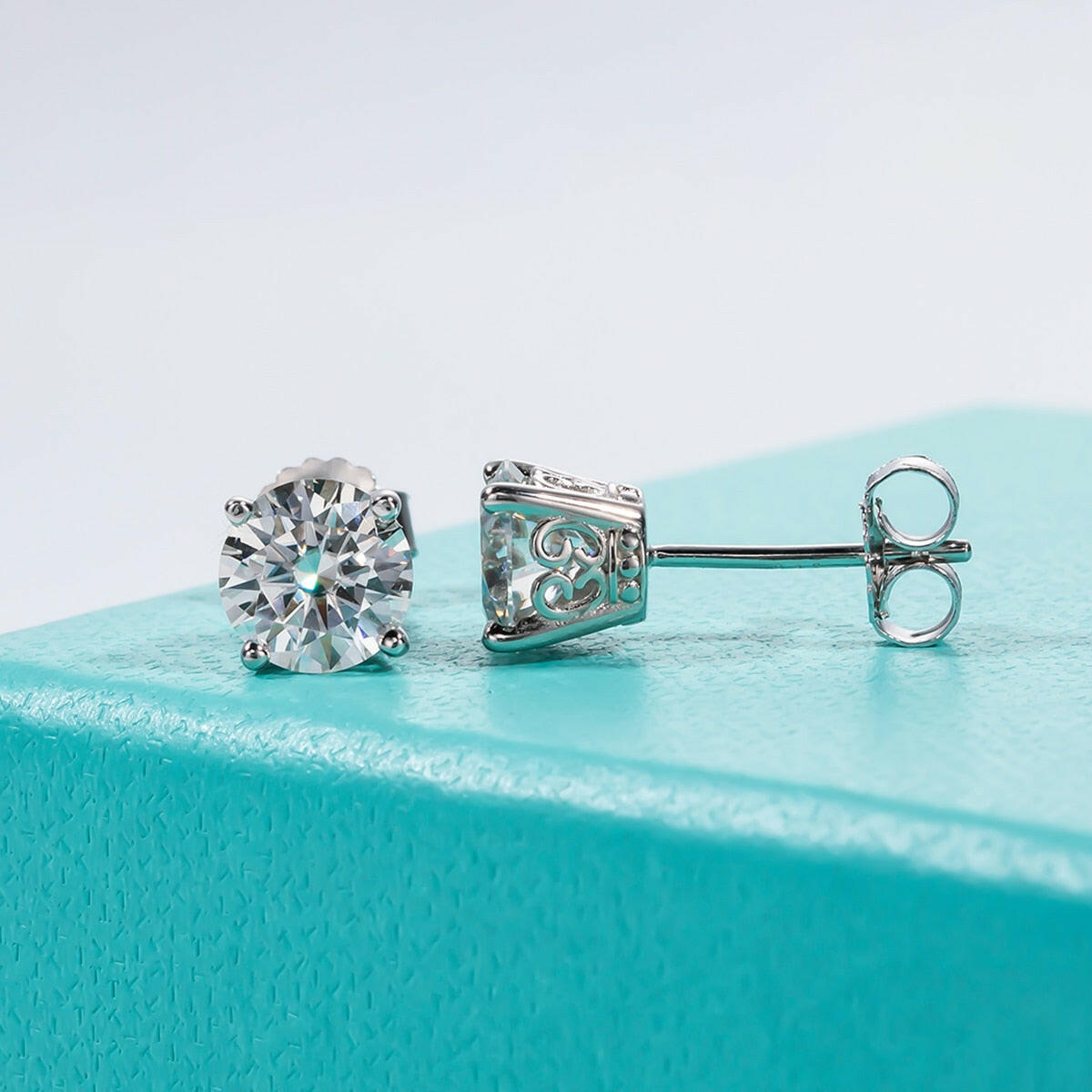 Vintage Style 1ct Diamond Stud Earrings-Evani Naomi Jewelry