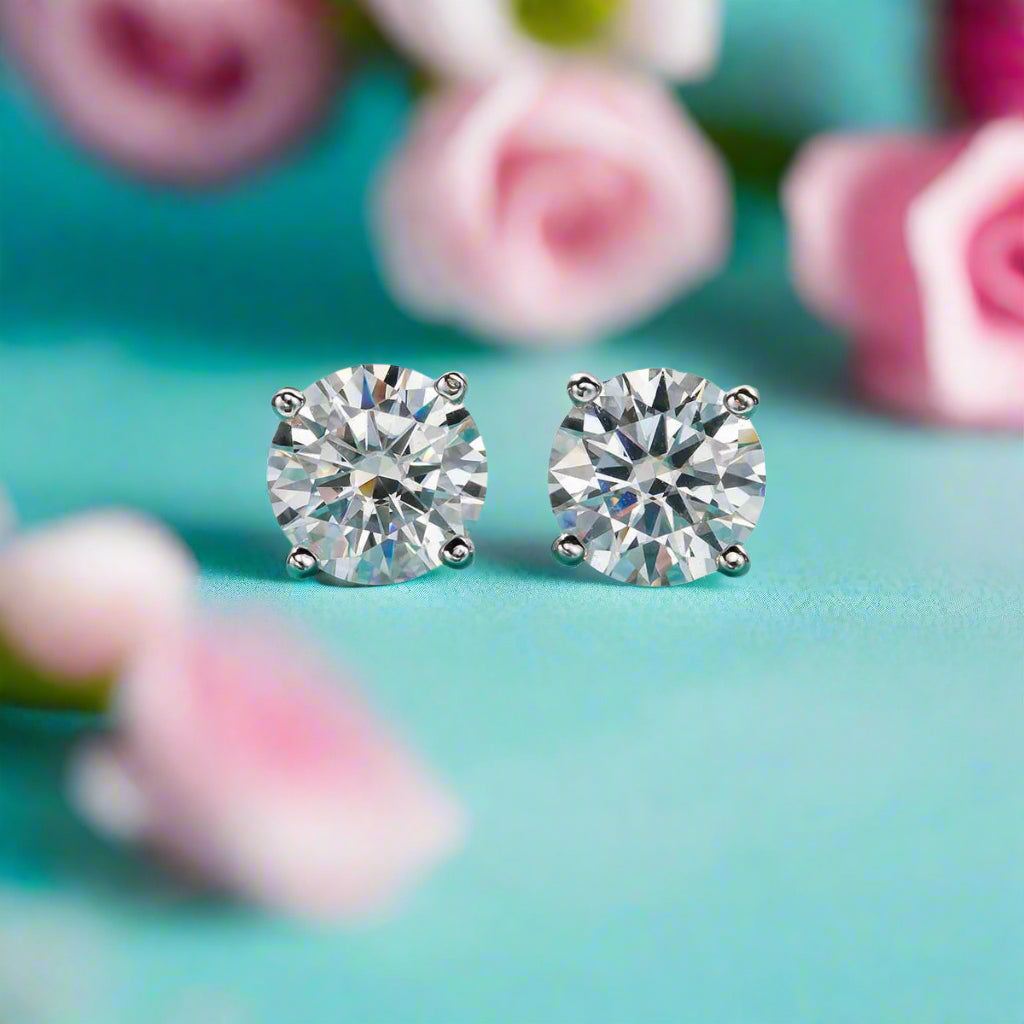 Vintage Style 1ct Diamond Stud Earrings-Evani Naomi Jewelry