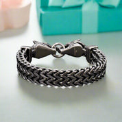 Vintage Viking Wolf Head Box Chain Bracelet-Evani Naomi Jewelry