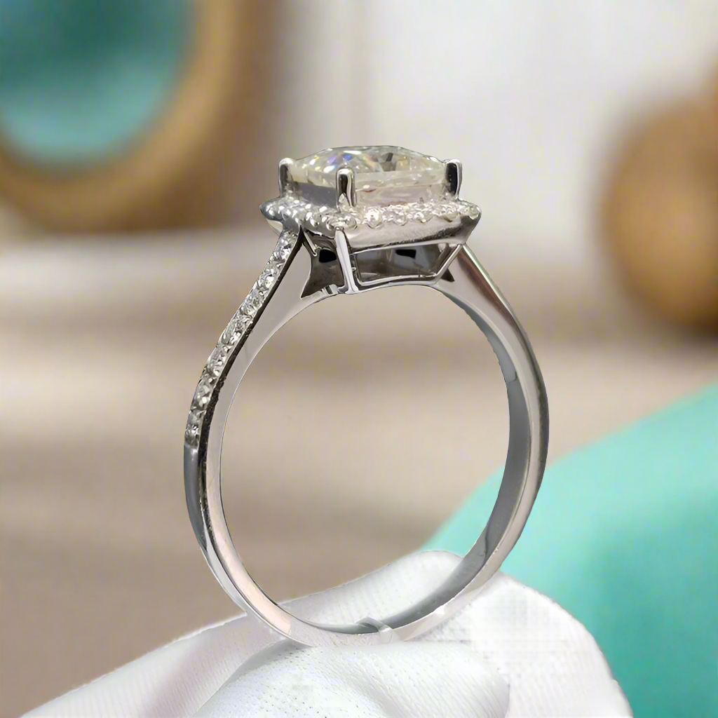 White Gold 1.0 Ct Princess Cut Diamond Engagement Ring-Evani Naomi Jewelry