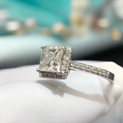 White Gold 1.0 Ct Princess Cut Diamond Engagement Ring-Evani Naomi Jewelry