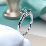 White Gold 1.0 Ct Princess Cut Diamond Engagement Ring-Evani Naomi Jewelry