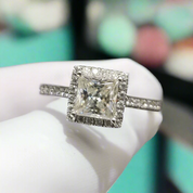 White Gold 1.0 Ct Princess Cut Diamond Engagement Ring-Evani Naomi Jewelry
