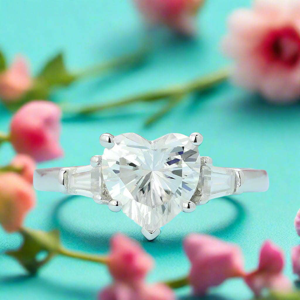 White Gold 2.0 Ct Heart Cut Diamond Engagement Ring-Evani Naomi Jewelry