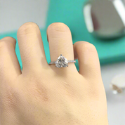 White Gold Engagement Ring with 2.0ct Heart Shaped Diamond-Evani Naomi Jewelry