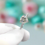 White Gold Engagement Ring with 2.0ct Heart Shaped Diamond-Evani Naomi Jewelry