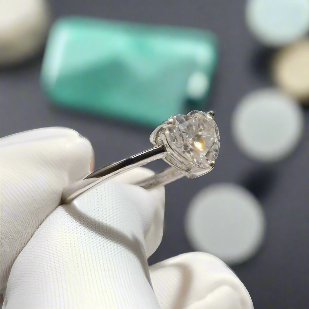 White Gold Engagement Ring with 2.0ct Heart-cut Diamond-Evani Naomi Jewelry