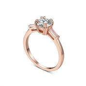 White Gold Engagement Ring with Round Cut Diamond-Evani Naomi Jewelry