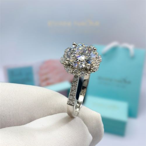 White Gold Engagement Ring with Starry Sky 2.0ct Diamond-Evani Naomi Jewelry