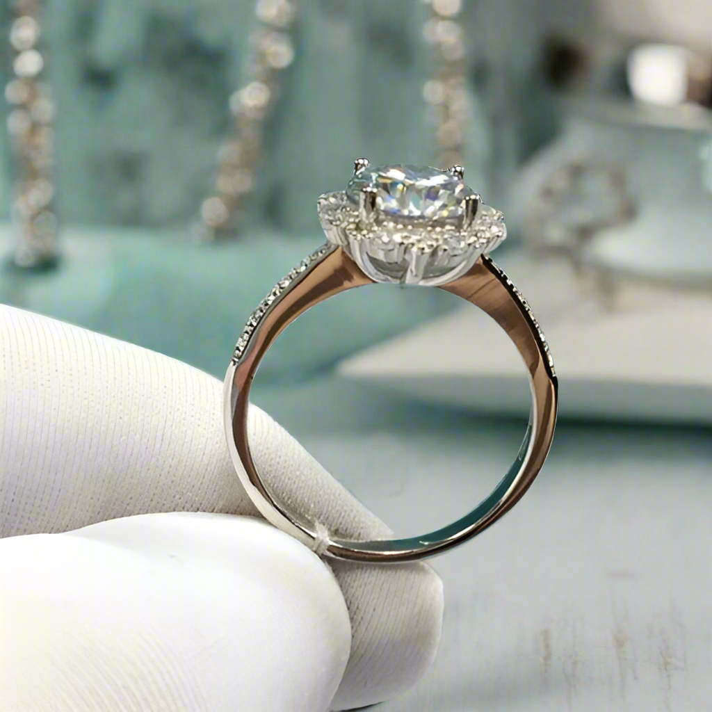 White Gold Engagement Ring with Starry Sky 2.0ct Diamond-Evani Naomi Jewelry