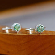 White Gold Hexagon Cut Diamond Engagement Ring-Evani Naomi Jewelry