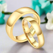 Yellow Gold Classic Unisex Tungsten Wedding Band-Evani Naomi Jewelry